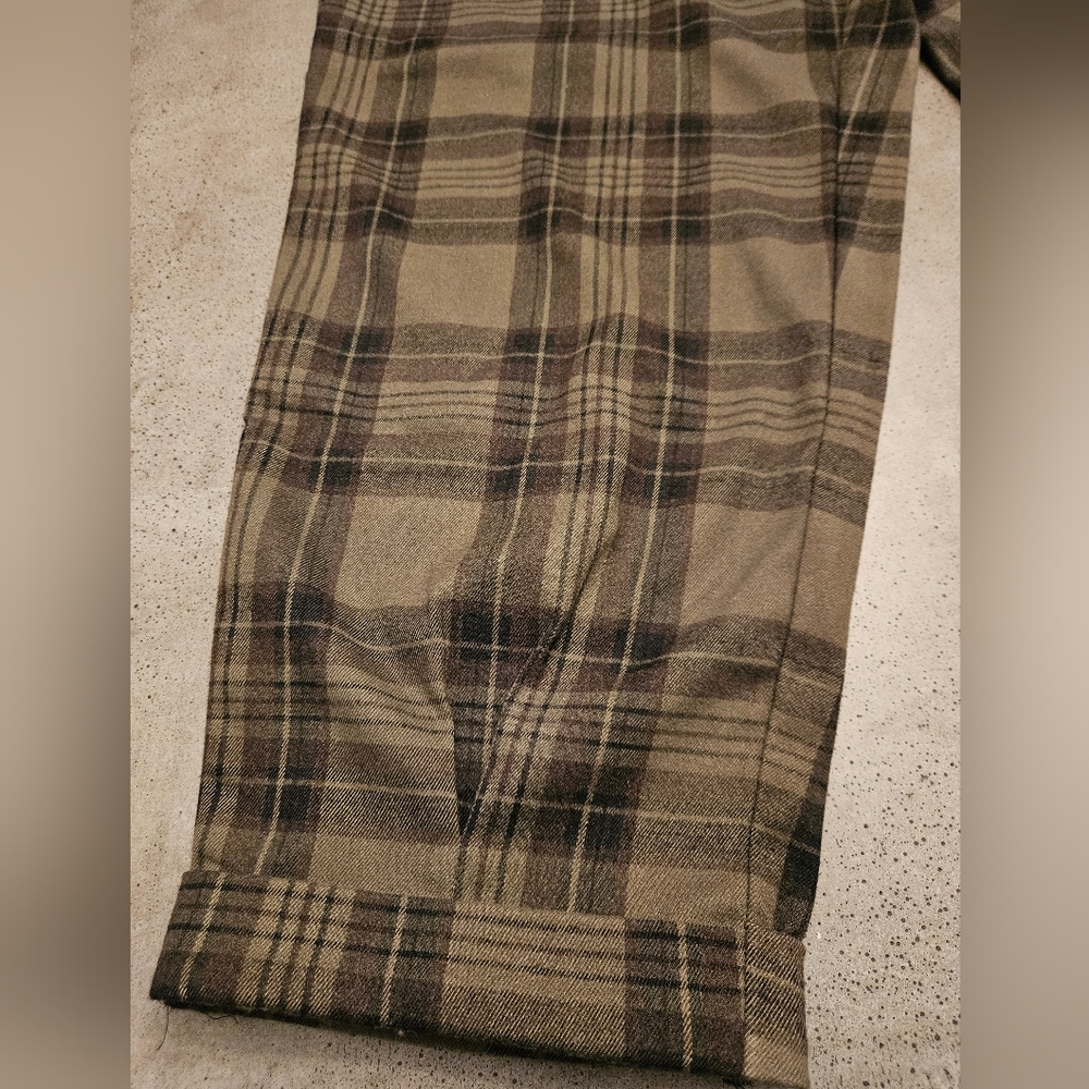 Disturbia Cecily Olive and Black Plaid Trousers - Picture 6 of 10